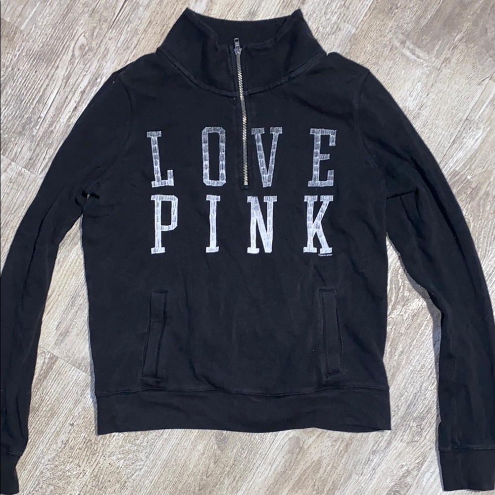PINK Victoria's Secret Black Women's Sweater quarter zip